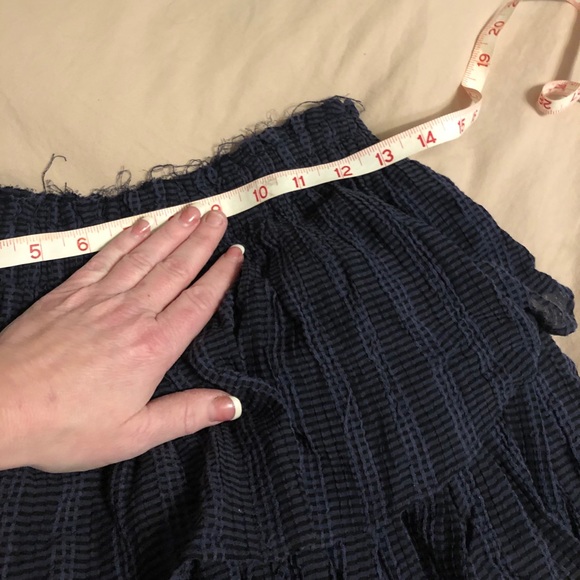 LoveShackFancy navy & black ruffle tier miniskirtM - Picture 9 of 9